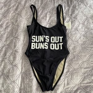 NWT black one piece SUNS OUT BUNS OUT